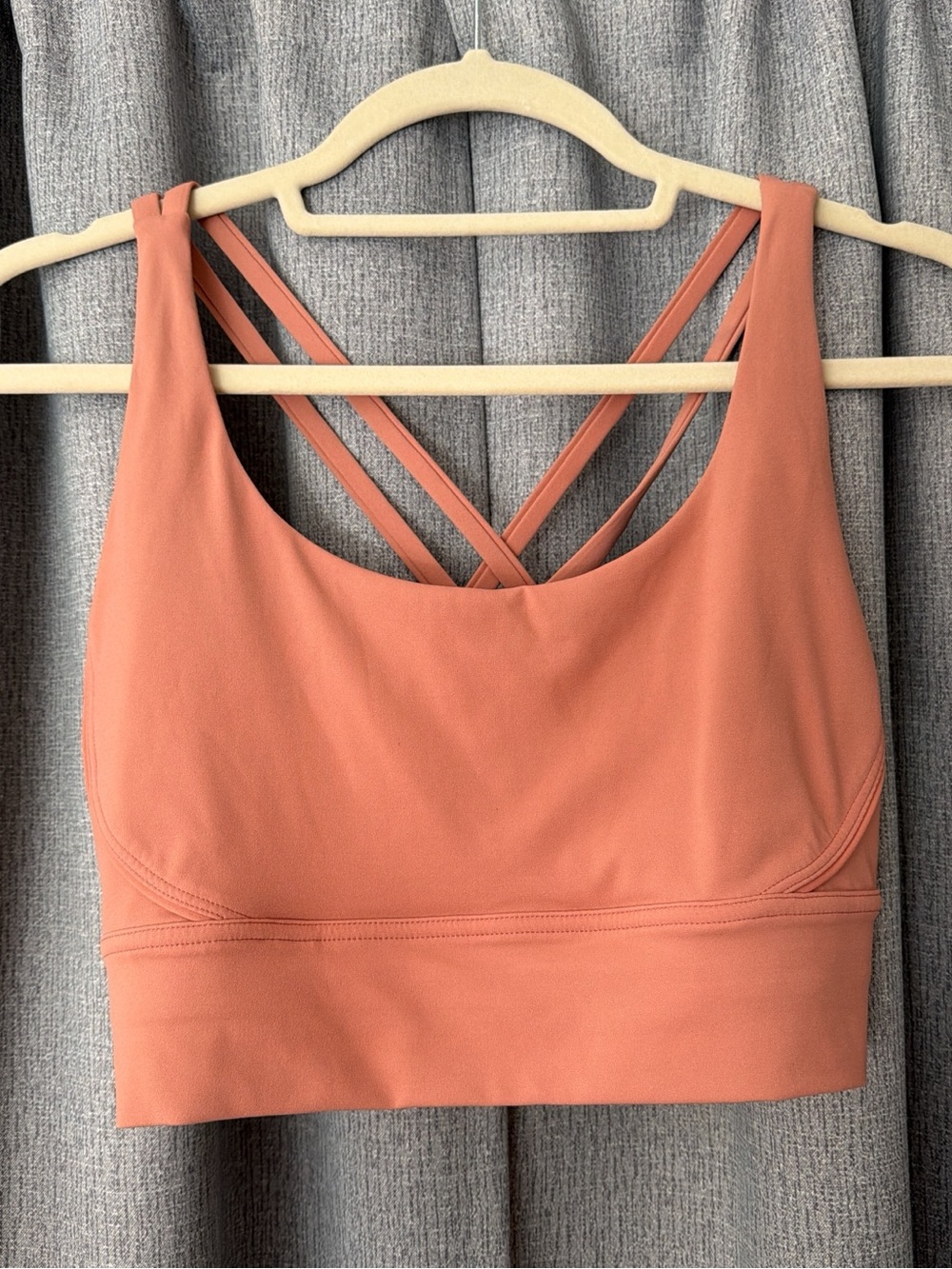 Crisscross Back Sports Bra in Rusty Coral